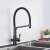 Blackswan M15 kitchen faucet with pull-out sprayer, matte black, installed in a kitchen sink