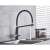 Blackswan M19 kitchen faucet with filtered water outlet, black/chrome model, 43 cm, in use