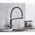 Blackswan M19 kitchen faucet with filtered water outlet, black/chrome model, 43 cm, in use