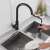 Blackswan M29 kitchen faucet with sensor, black model, 42 cm, in use