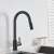 Blackswan M40 kitchen faucet with pull-down sprayer, matte black finish, installed on countertop