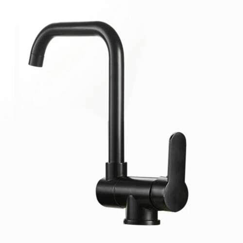 Blackswan M45 kitchen faucet, black, foldable, window mount, matt black, 35 cm