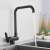 Blackswan M45 kitchen faucet, black, foldable, window mount, matt black, 35 cm, in use