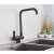Blackswan M45 kitchen faucet, black, foldable, window mount, matt black, 35 cm, in use