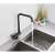 Blackswan M45 kitchen faucet, black, foldable, window mount, matt black, 35 cm, in use