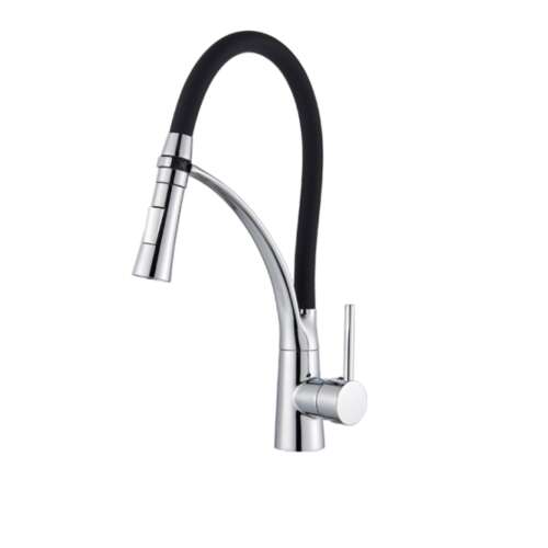 Blackswan M60 kitchen faucet, chrome finish, with black flexible spout