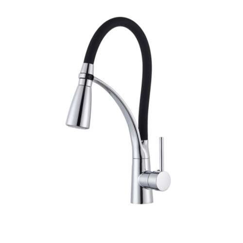 Robinet de bucătărie Blackswan M65 cu lumină LED, model cromat, 43 cm