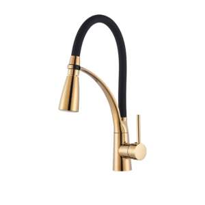 Küchenspülenarmatur, Blackswan, Typ M66 mit LED, goldenes Modell, Größe 44 cm