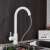 Blackswan M67 kitchen faucet, white, 2-way, pull-out sprayer, pause button, installed in a kitchen sink