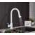Blackswan M67 kitchen faucet, white, 2-way, pull-out sprayer, pause button, spraying water
