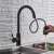 Blackswan M68 kitchen faucet in use, matte black, 39 cm