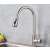Blackswan M72 kitchen faucet, brushed nickel finish, pull-down sprayer, two spray modes, pause button, installed in a kitchen sink
