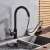Blackswan M86 kitchen faucet with pull-down sprayer, sensor, and pause button, matte black, installed in a kitchen sink