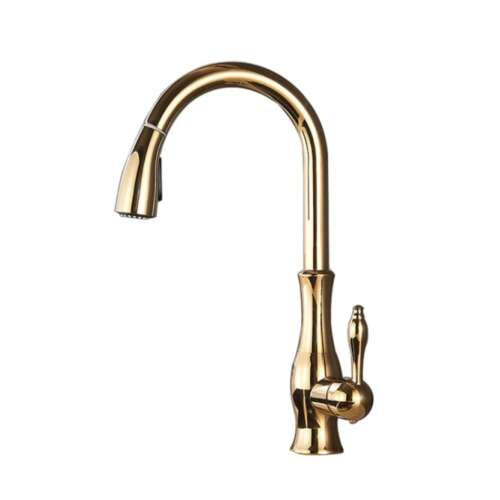 Kitchen sink tap, Blackswan, M91 type with 2 modes, shiny gold model, size 42 cm