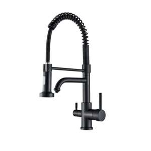 Wasserhahn für Küchenspüle, Blackswan, Typ M94 mit Auslass für gereinigtes Wasser und 2 Modi, mattschwarzes Modell, Größe 44 cm