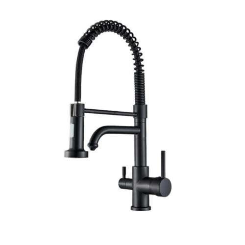 Blackswan M94 Küchenarmatur mit ausziehbarer Sprühbrause und gefiltertem Wasserablauf, mattschwarz