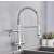 Blackswan M95 kitchen faucet with pull-out spray installed in a kitchen sink, chrome finish