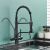 Blackswan M97 matte black kitchen faucet with purified water outlet in use, water stream