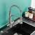 Blackswan M99 kitchen faucet with purified water outlet and 2 modes, nickel model, 43 cm, installed in a kitchen sink