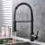 Blackswan M100 kitchen faucet with water running, matte black, 44 cm
