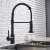 Blackswan M100 kitchen faucet installed in a kitchen, matte black, 44 cm
