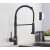 Blackswan M100 kitchen faucet with close-up of the hose, matte black, 44 cm