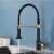 Blackswan M102 kitchen faucet, black and gold, 44 cm, installed in a kitchen sink