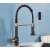 Blackswan M102 kitchen faucet, black and gold, 44 cm, installed in a kitchen sink