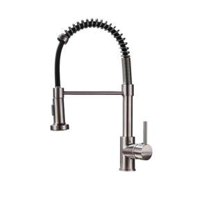 Küchenspülenarmatur, Blackswan, Typ M106 mit 2 Modi, Modell Nickel/Schwarz, Größe 44 cm