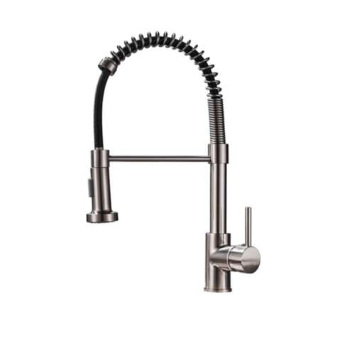 Blackswan M106 Küchenarmatur, gebürstetes Nickel-Finish mit schwarzem Schlauch