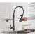 Blackswan M111 kitchen faucet, matte black, 2 modes, 49 cm, water running