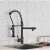 Blackswan M111 kitchen faucet, matte black, 2 modes, 49 cm, installed in a kitchen sink, water running