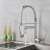 Blackswan M120 kitchen faucet installed in a kitchen sink, nickel, 2 modes, 47 cm