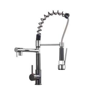 Blackswan M127 kitchen faucet with pull-out spray, chrome/antique black, 48 cm - Faucet