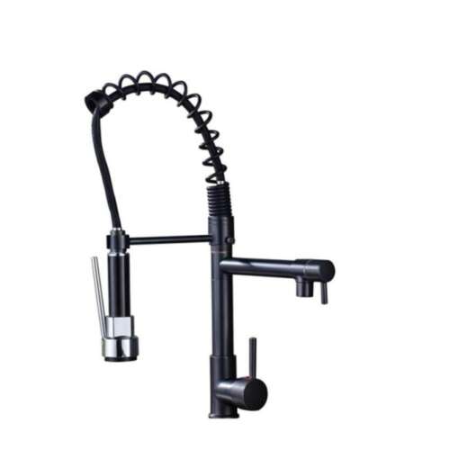 Blackswan M131 kitchen faucet with LED and 2 modes, antique black/chrome, 47 cm