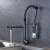 Blackswan M131 kitchen faucet with LED and 2 modes, antique black/chrome, 47 cm, running water