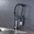 Blackswan M131 kitchen faucet with LED and 2 modes, antique black/chrome, 47 cm, installed in a kitchen sink