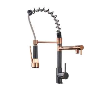 Blackswan M129 konyhai csaptelep, fekete és rózsa arany, 48 cm - Nonbrand Csaptelep