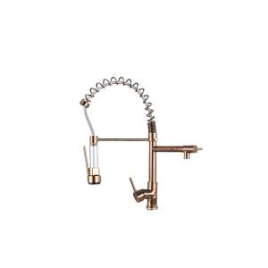 Blackswan M136 kitchen faucet, rose gold, dual spout, pull-down sprayer, LED light - Faucet