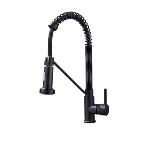 Кухненска смесителна батерия Blackswan M150, черна, 39 cm, изтегляща се, едноръкохватна, 2 режима на пръскане - Nonbrand Смесител