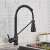 Blackswan M152 kitchen faucet, black, pull-down, single handle, 2 spray modes, installed in a kitchen sink