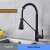 Blackswan M152 kitchen faucet, black, pull-down, single handle, 2 spray modes, pause button