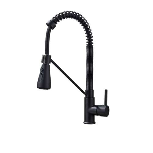 Blackswan M152 konyhai csaptelep, fekete, 39 cm, kihúzható, egykaros, 2 fúvóka mód