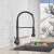 Blackswan M154 kitchen faucet with LED light, matte black, pull-down sprayer in a kitchen setting
