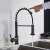 Blackswan M156 kitchen faucet, matte black, pull-out spray, sensor, 2 modes, in use
