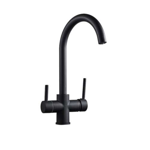 Blackswan M174 konyhai csaptelep, matt fekete, 360 fokos forgatás, szűrt víz kivezetéssel