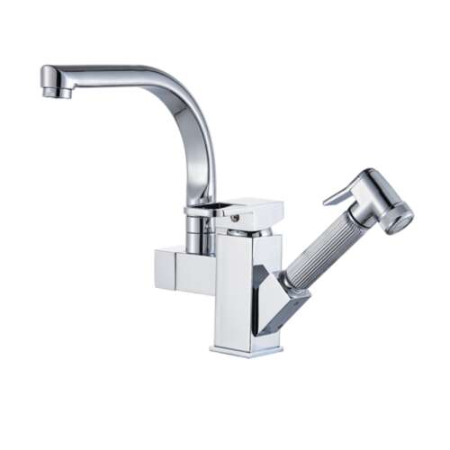 Robinet de bucătărie Blackswan M178 cu pulverizator retractabil, crom