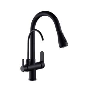 Robinet de bucătărie Blackswan M185 cu pulverizator retractabil, finisaj negru mat - Nonbrand Robinet