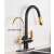 Blackswan M190 kitchen faucet with pull-out sprayer, black and gold finish, 360 degree rotation