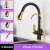 Blackswan M190 kitchen faucet with pull-out sprayer, black and gold finish, 3 water modes